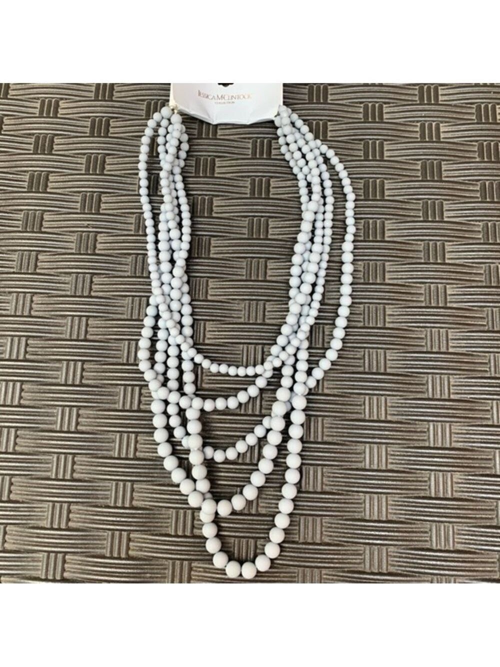 New Jessica McClintock Gray Ling Layered Necklace - Picture 1 of 2